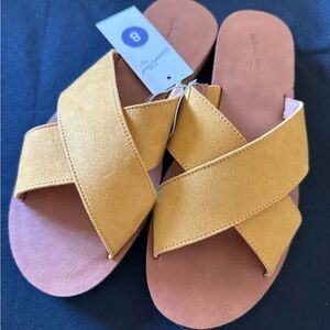 Yellow Suede Women's Sandals